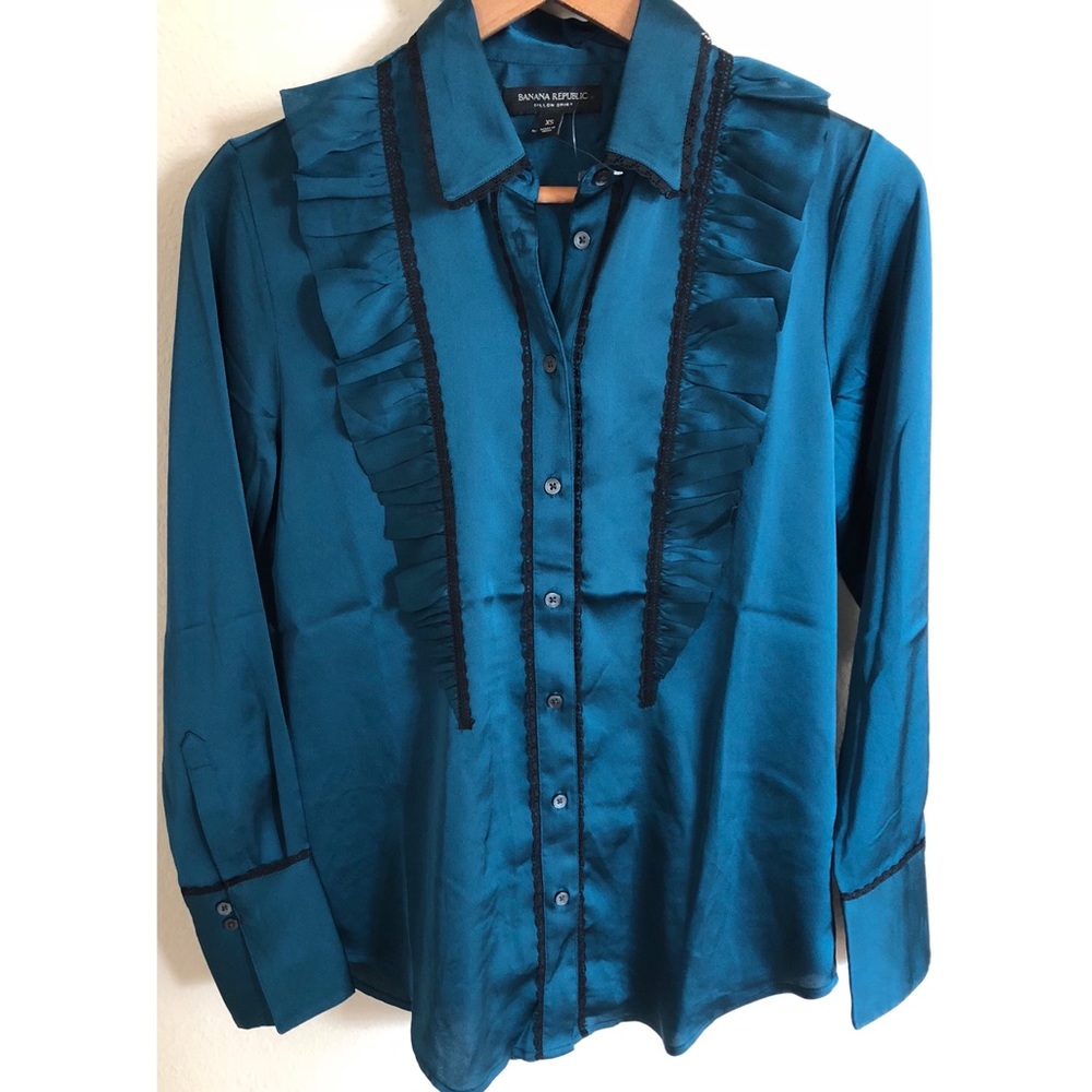 Banana Republic Dillon tuxedo blouse brand new xs